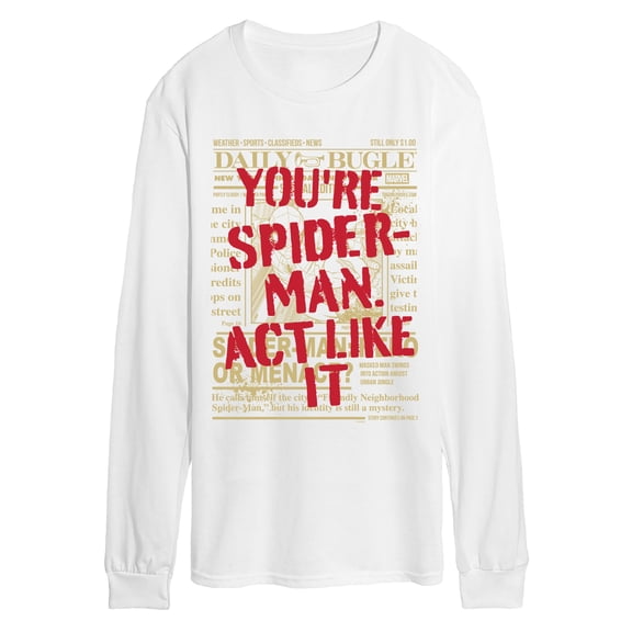 Spider-Man - You're Spiderman, Act Like It Newspaper - Men's Long Sleeve Graphic T-Shirt