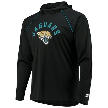 Men's Starter Black Jacksonville Jaguars Raglan Long Sleeve Hoodie T-Shirt