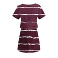 thumbnail image 5 of Robe d'Été Décontractée pour Femmes, Robe à Manches Courtes pour Femmes, Mode Féminine Couleur Unie Robe Mi-Mollet à Col en V, 5 of 5