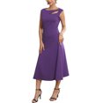 thumbnail image 4 of INSPIRE CHIC Women's Formal Dress Cap Sleeve Cut Out Front Flared A-Line Cocktail Dresses S Purple, 4 of 5