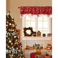 thumbnail image 4 of Red Christmas Balls Tie Up Valances Curtain, Winter Xmas Ball Snowflakes Scenery Adjustable Rod Pocket Short Window Treatment Tie Up Curtains Valances for Kitchen Living Room Bathroom 42x18 Inches, 4 of 9