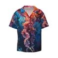 thumbnail image 3 of Cauagu Colorful Jellyfish Abstract Men's Short Sleeve Button Down Hawaiian Shirt for Men Bowling Shirts Casual Summer Beach Shirt,XX-Large, 3 of 6