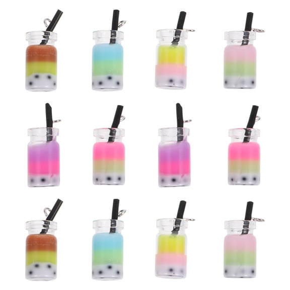 NIAIZEK 12 Pcs Mini Resin Food Charms Tea Cup Accessories for Crafts, Keychains, Jewelry, and Daily Life Fun