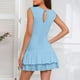 thumbnail image 4 of Minivestido para mujer: falda con volantes de doble capa, vestido sin mangas ajustado, tallas S-XL, 4 of 4