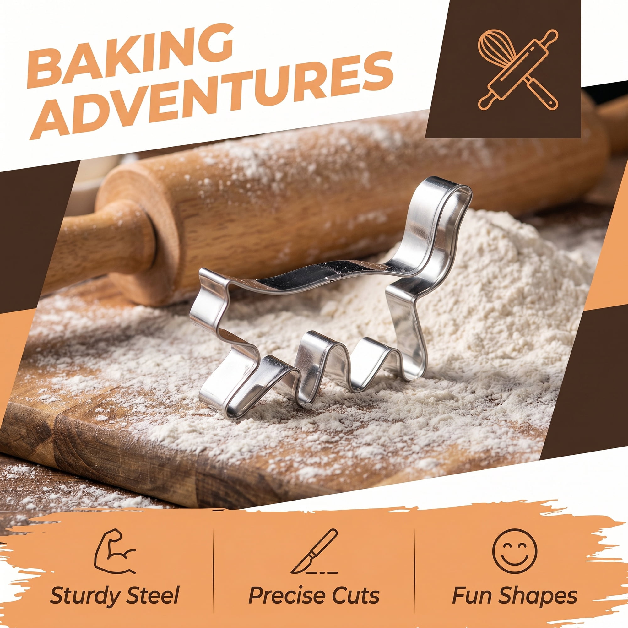 Unique Bargains 6Pcs Stainless Steel Small Metal Cookie Cutters for Baking Silver-3