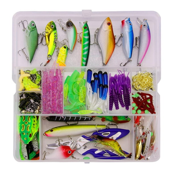 Blesiya 300pcs Fishing s Set Trout Perch Worms Hooks Pliers with