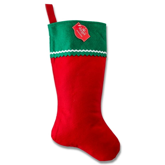 Felt Christmas Stocking, Red and Green, 19", by Holiday Time