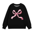 thumbnail image 7 of Girls' Valentine's Day Sweatshirt Long Sleeve Crew Neck Pullover Bow Print Festive Casual Top (1-12 Years), 7 of 7