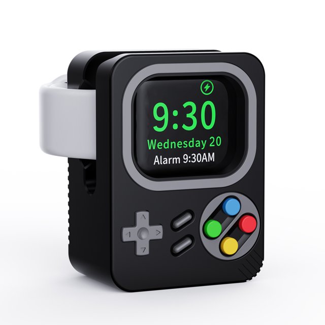 Support de Chargeur en Silicone pour Apple Watch 8/7/6/5/4/3/SE 45MM Dock de Charge avec Support de Conception de Console de Jeu