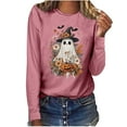thumbnail image 7 of Karight Halloween Shirts for Women Long Sleeve Tshirts Ghost Spooky Season Graphic Crewneck Sweatshirts 2025, 7 of 7