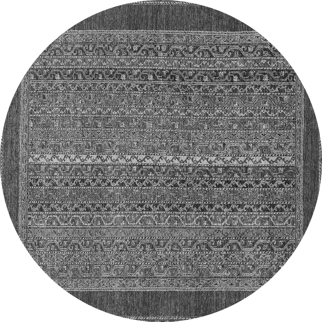 Ahgly Company Indoor Round Abstract Gray Modern Area Rugs, 4' Round