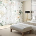 thumbnail image 2 of Rose Leaves Curtains for Living Room 63 inch Length 2 Panels Set Elegant Floral Flower Spring Printed Window Curtain Sheer Curtains Chiffon Drapes for Bedroom, 2 of 6