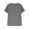 thumbnail image 5 of TEAJOPSUU Women's 100% Cotton Tops Short Sleeve Lace Tirm V Neck T Shirts Casual Loose Fit Summer Blouses Gray, 5 of 6