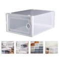 thumbnail image 4 of Miangastore 2PCS Plastic Shoe Storage Box Transparent Drawer Type Shoe Rack Shoe Wall(White), 4 of 9
