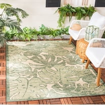 Safavieh Courtyard Ivy Botanical Indoor/Outdoor Area Rug, Beige/Green, 4' x 5'7"