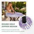 thumbnail image 4 of Round Outdoor Tablecloth with Umbrella Hole and Zipper, Vintage Lavender Tablecloth with Elastic Waterproof, Farmhouse Florals Leaf Coastal Home Sweet Patio Table Covers for 31" - 35" Pool Tables, 4 of 9