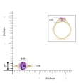thumbnail image 5 of ANGARA Natural Oval 1.15 ct Amethyst with Diamond Collar Solitaire Ring in 14K Yellow Gold for Women (Size-8x6mm) | February Birthstone, Anniversary, Jewelry Gift for Women | Natural Amethyst Ring, 5 of 9