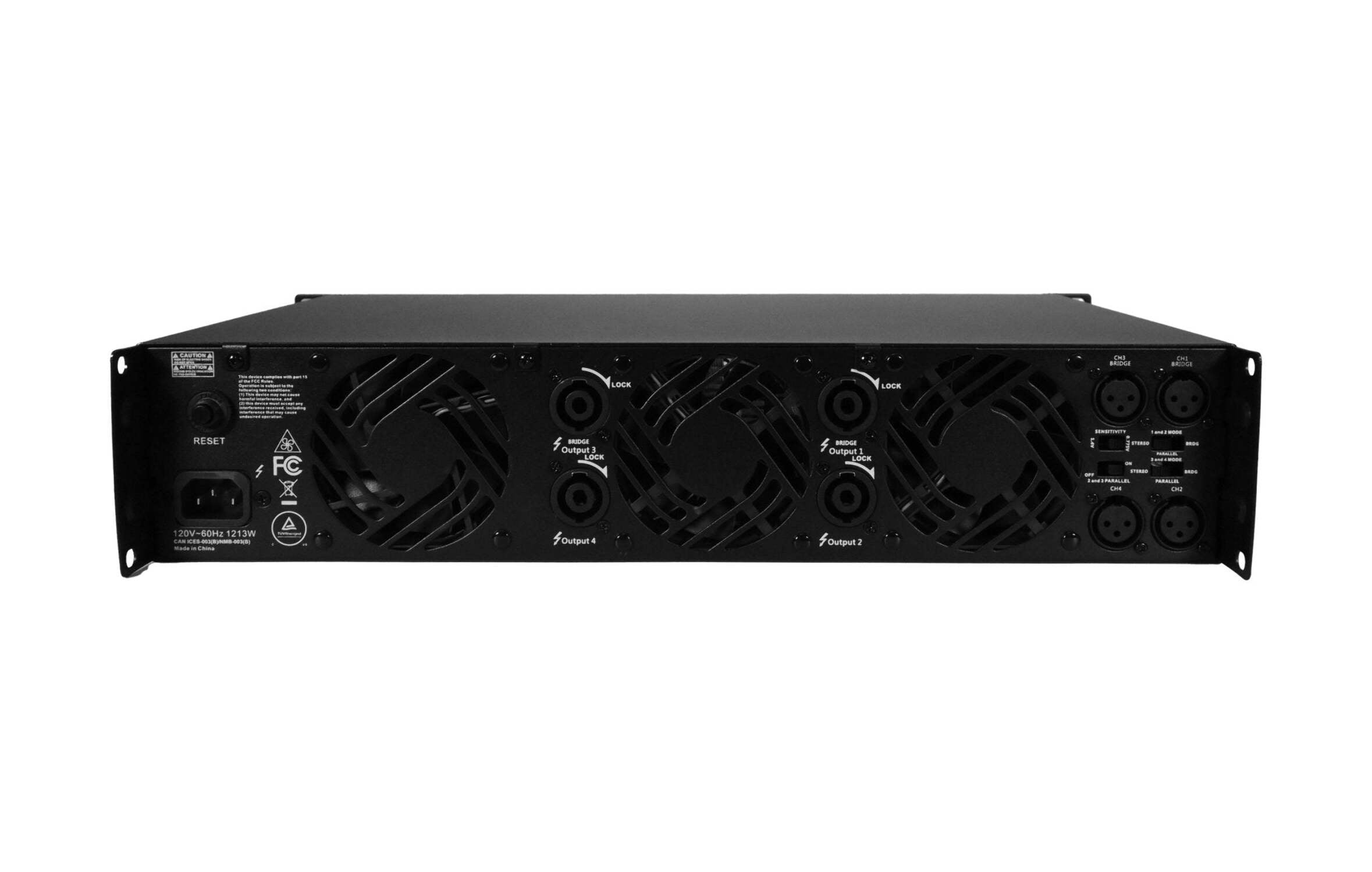 4-Channel Power Audio Amplifier, 1820W 120V-Bridging 8Ω - CV4-18H