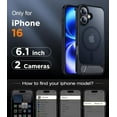 thumbnail image 2 of Magnetic Compatible with iPhone 16 Case, [Built-in Invisible Kickstand][Compatible with MagSafe] [Military Grade Shockproof] Slim Translucent Matte Phone Case for iPhone 16 6.1" Blue, 2 of 7