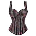 thumbnail image 1 of Jacquard Weave Halter Corset Gothic Punk Bustier Shapewear, 1 of 4