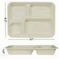 thumbnail image 3 of FISDEN 50 PackITSC&nbsp;Compartment Paper Plates, Natural Sugarcane School Lunch Tray, Heavy Duty 4 Divided Sectional Plate, Microwave Freezer Safe for Party School, 3 of 3