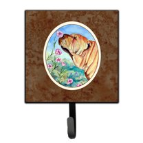Carolines Treasures 7105SH4 Shar Pei Smell the flowers Leash or Key Holder 7Hx4.25W multicolor