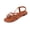 Brown, variant on Women's Sandals Dressy Ankle Strap Sandal Open Toe Bridal Slides Flats Summer Cute Vacation Sandals White