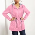 thumbnail image 4 of CHUOU Womens Rain Jacket With Hood Lightweight Long Sleeve Windbreaker Zip Up Drawstring Raincoat With Pockets, 4 of 4