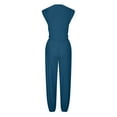 thumbnail image 5 of Scyoekwg Womens Casual 2 Piece Outfits Sleeveless Round Neck Tops Wide Leg Pants Casual Trendy Solid Color Loose Sweatsuits Sets Tracksuit (Blue,L), 5 of 6