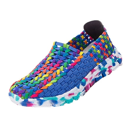 Aoochasliy Womens Shoes Athletic Sneaker Flats Breathable Shallow Mouth Lazy Slip Resistant Comfort Shoes Saving Clearance