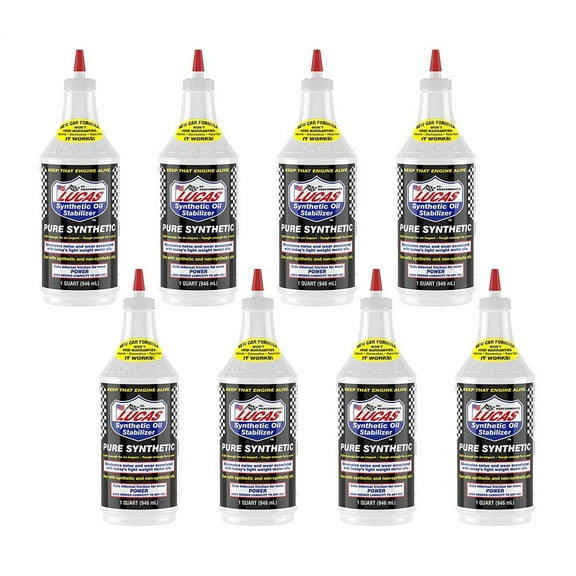 (8 Pack) Lucas Oil 10130 Pure Synthetic Oil Stabilizer - 1 Quart