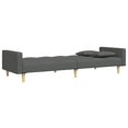 thumbnail image 3 of vidaXL 2-Seater Sofa Bed with Footstool Dark Grey Fabric, 3 of 5