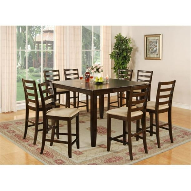 East West Furniture Fair9 Cap C 9 Piece, High Square Table And Chairs