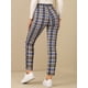 thumbnail image 4 of Pantalones De Tobillo A Cuadros Allegra K Casual Con Botones Azul S, 4 of 5