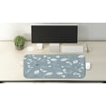 thumbnail image 2 of Floral Computer Mouse Pad, Leaves Flowers Buds Blossoms Ivy Tulips Natural Botanic Modern Artwork Image, Rectangle Non-Slip Rubber Mousepad Large, 31" x 12", Slate Blue White, by Ambesonne, 2 of 2