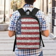 thumbnail image 5 of Disketp America Flag Glitter School Backpack, Lightweight Basic Middle School Bookbags 17 Inch Casual Daypack for Student College, Travel or Outdoor, 5 of 6