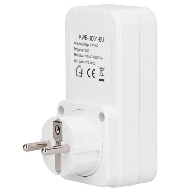 Countdown Timer Socket, Portable USB Timer Socket, Lightweight Hotel For Home FR Plug 16A 3680W