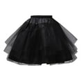 thumbnail image 2 of KONDYS Women's Solid Color Layered Tulle Petticoat Lady's Princess Tutu Tulle Skirt Underskirt Cozy Distinctive Women's Skirt, 2 of 6