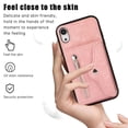 thumbnail image 2 of for iPhone XR Case with Zipper Card Holders and Crossbody Strap & Short Belt for Women, RFID Blocking PU Leather Button Flip Shockproof Wallet Case Cover for iPhone XR - Rosegold, 2 of 10