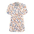 thumbnail image 5 of Plus Size 4X Women's Summer Short Sleeve Tops Under $10 Free Shipping Casual Loose Flower Print Blouses, 5 of 5