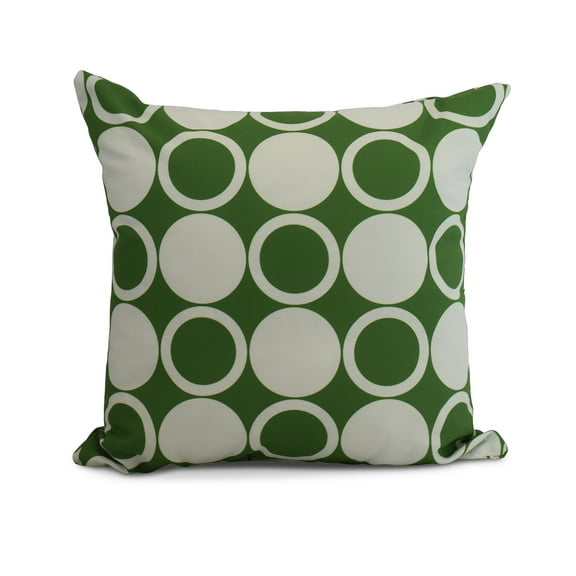 Simply Daisy, 16" x 16" Small Modcircles, Geometric Print Outdoor Pillow, Green