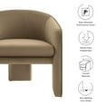 thumbnail image 4 of Armchair Chair, Gray, Velvet, Living Room Lounge Cafe Lobby Hospitality Restaurant, Modern Contemporary, HB37606, 4 of 9