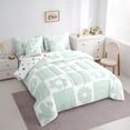 thumbnail image 3 of Homewish Vintage Flowers 7 Pieces Bedding Comforter Set for Teens Boys Girls,Retro Floral Full Bedding Set Lightweight,Geometric Plaid Grid Fitted Sheet Flat Sheet,Super Cozy Room Decor,Reversible, 3 of 8
