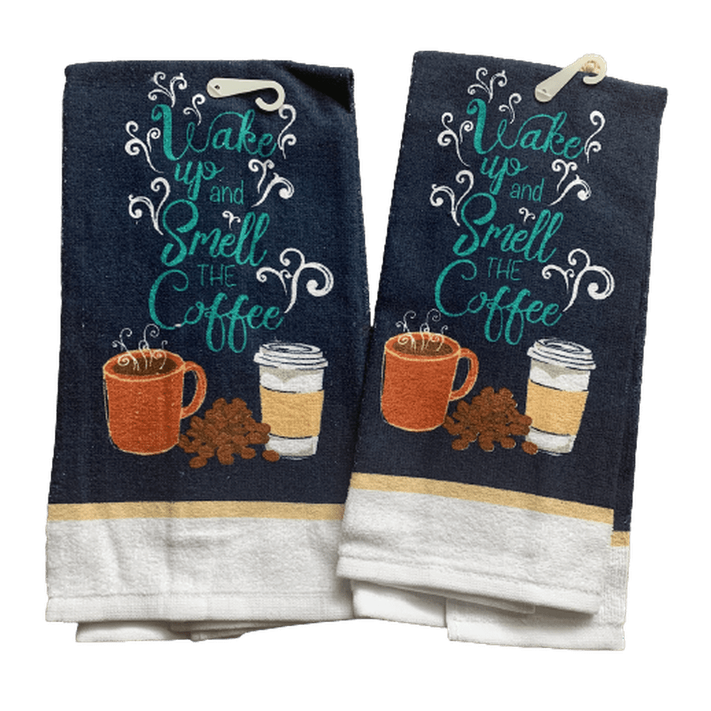 Dish Towels Kitchen Towels Coffee Themed 2 Pack Gifts for women
