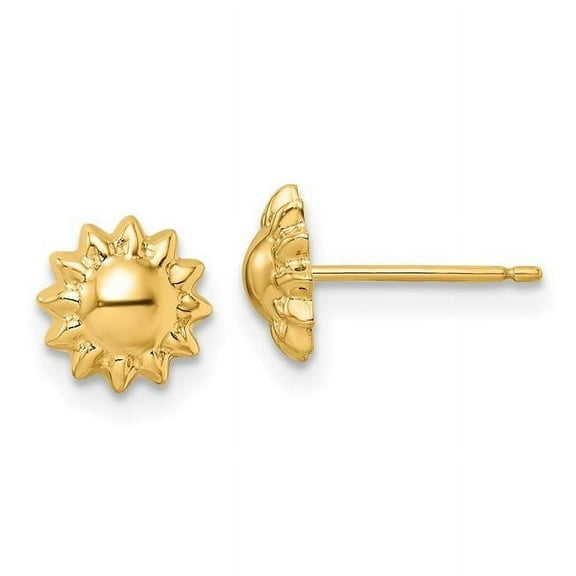 Finest Gold 14K Yellow Gold Polished Sun Post Earrings