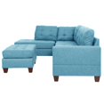 thumbnail image 4 of Bobkona Adolph Reversible Sectional Set with Ottoman in Light Blue., 4 of 7