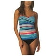 thumbnail image 1 of 2 Bamboo Ladies’ Swimsuit Tankini Set Tummy Toner (Blue Multi, S), 1 of 2
