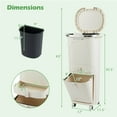 thumbnail image 3 of Costway 11 Gallon Kitchen Trash Can with Lid, 2 Removable Buckets, Drawer, Step Pedal, 3 of 10