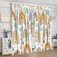 thumbnail image 4 of Boho Rainbow Curtains for Bedroom, Mid Century Abstract Modern Cute Bohemian Sun and Moon Restroom,Colourful Teen Kids Classroom Nursery Set 2 Panels,84x84 Inches, 4 of 8