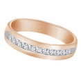 thumbnail image 2 of AFFY Round Cut White Natural Diamond Eternity Men's Band Ring In 10k Rose Gold (0.50 cttw) Ring Size-8, 2 of 2